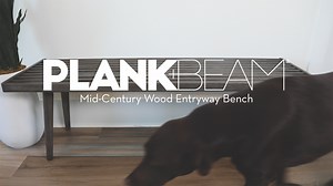 Watch Plank Beam Mid-Century Wood Entryway Bench on Amazon Live