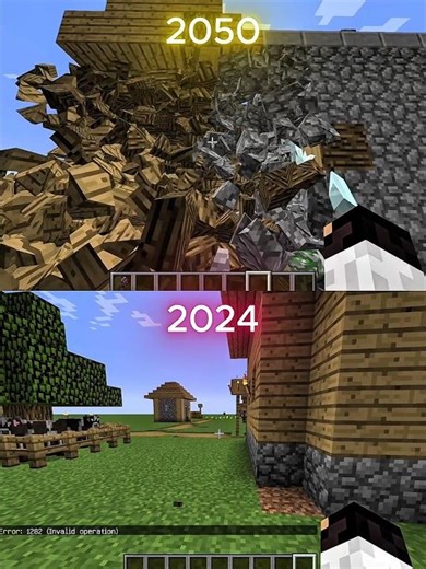 2024 vs 2050 minecraft #minecraft #minecraftshorts #youtubeshorts
