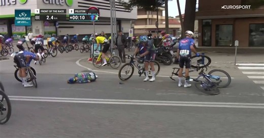 Relief for Jasper Philipsen and Paul Magnier as sprint stars escape Tirreno-Adriatico finale crash without serious injury