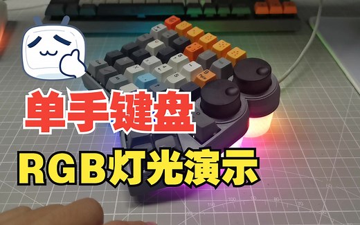 定制双旋钮单手游戏机械键盘 QMK固件 RGB灯光 热插拔底座 3D打印外壳