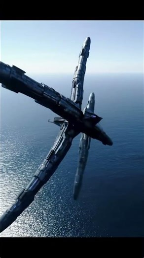 Transforming Alien Starship Over The Ocean #spaceship