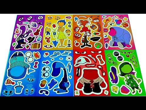 [Paper DIY] Making Inside Out 2 Movie DIY Face Sticker Book with Joy, Sadness, Anxiety #asmr #disney