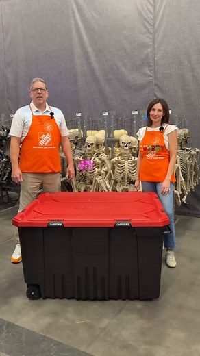 A tote that can do it all 💪 This Husky 170 gal. Pro Grip Storage Tote is perfect for storing Halloween decor, tools, camping gear, sports equipment and so much more. Get yours today: http://thd.co/4lOsoCV | The Home Depot