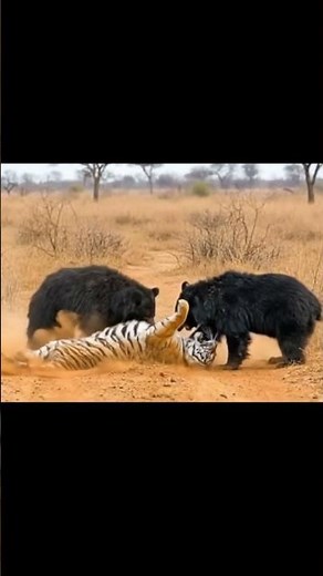 Epic Showdown The Unbelievable Battle of Two Bears Against One Tiger