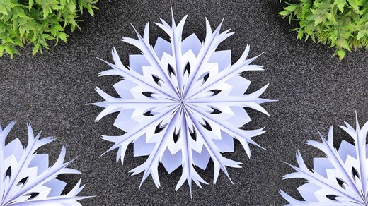 How to make easy paper Christmas snowflakes - Snowflake cutting design for July - Christmas tree ornaments #fblifestyle | DIY And Paper Crafts