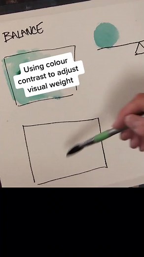 Using colour to adjust visual weight🎨#art #howtopaint #painting #garyveechallenge #fyp #60secondtip #callingallpainters