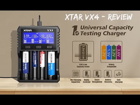 XTAR VX4 Visible Mixer Ladegerät AA AAA Li-Ion LifePo4 Battery Charger + Capacity Testing