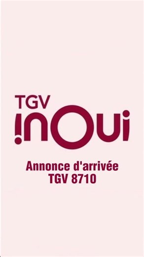[SNCF] Arrival announcement of TGV InOui train 8710 at Rennes station #train #sncf #TGV #announce...