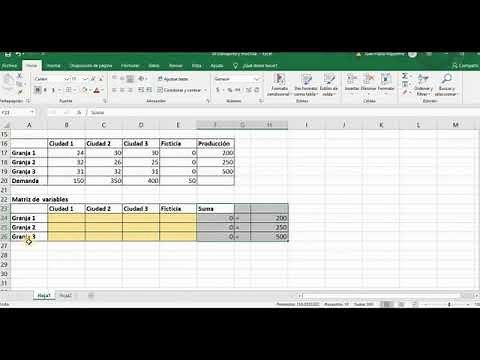 El Modelo de transporte. Ejemplo resuelto utilizando Excel Solver