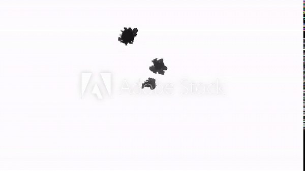 Animated ink blot forms letter "T" (This animation can be easily combined using the "Multiply" blend mode)