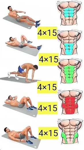 6 Pack Abs✅ Workout at Home | Best Abs Exercises for Beginners#gymworkout #fitnessshorts #sixpackabs