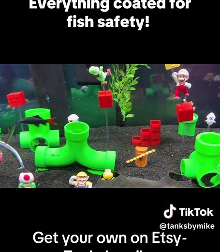 Aquarium Safe Mario Decor for Fish Tanks