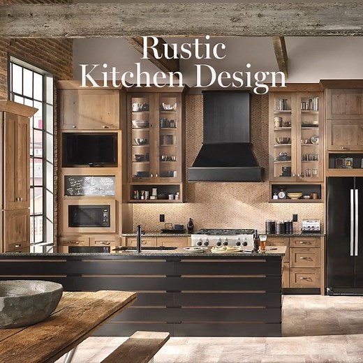 KraftMaid Cabinetry on Instagram: "Having trouble defining your design style? If you find yourself drawn to organic materials, cozy vibes, and antique decor, then a rustic kitchen may be for you. Explore more of our styles at the link in bio!"