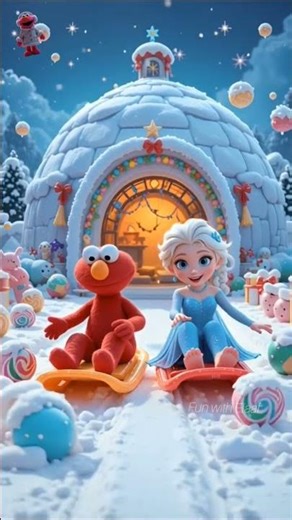 Elmo & Elsa’s Snowy Candy Garden Playtime | Colorful Toys & Igloo Fun!