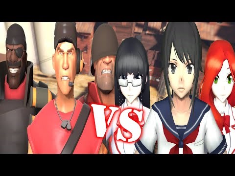 TF2 Mercs VS Yandere Simulator