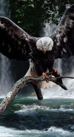 La águila pescadora en acción en la cascada #fauna #wildlife