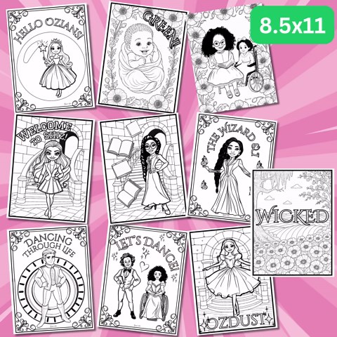 Coloring Pages Wicked Birthday Party Activity Party Favor, Printable Digital Download, Oz Color Sheets, Wicked Coloring Book PDF for Kids - Etsy