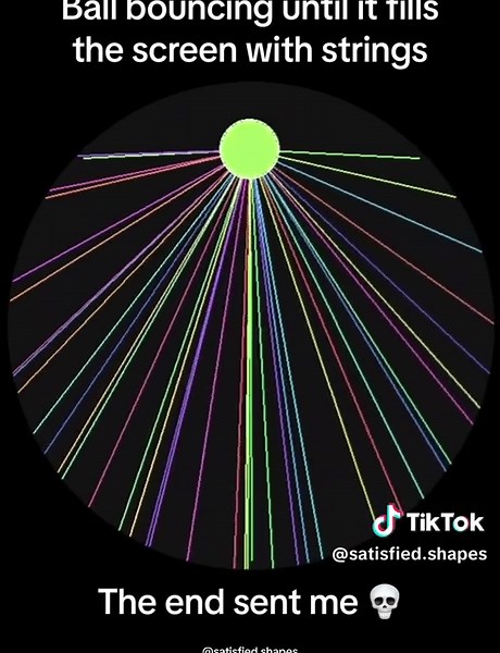 Bouncing Ball Fills Screen with Strings