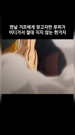 맨날 거프에게 맞고자란 루피가 어디가서 절대 지지 않는 한가지