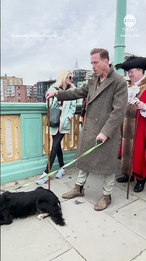 Damian Lewis walks sheep across the Thames in historic ceremony - ABC News