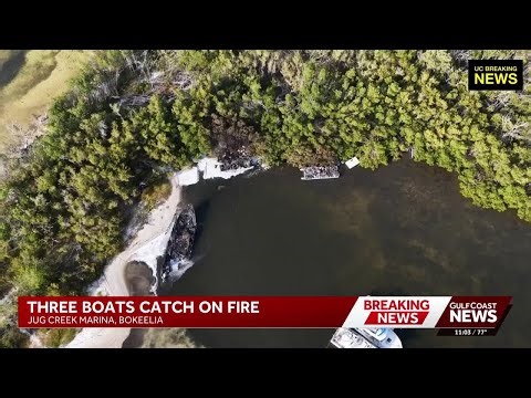 Caught on cam: Intense fire engulfs multiple boats in Lee County