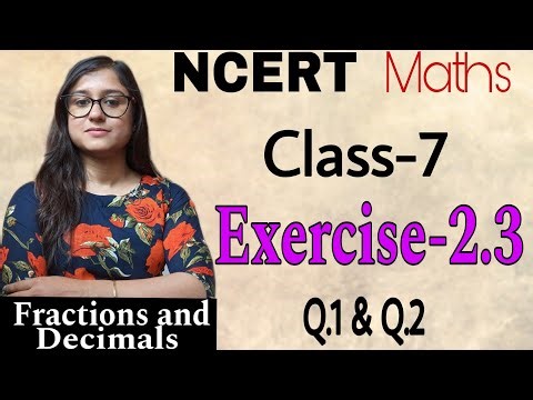 Class 7 NCERT Maths Ex 2.3 Part-1 Q.1 & Q.2 | New Syllabus CBSE
