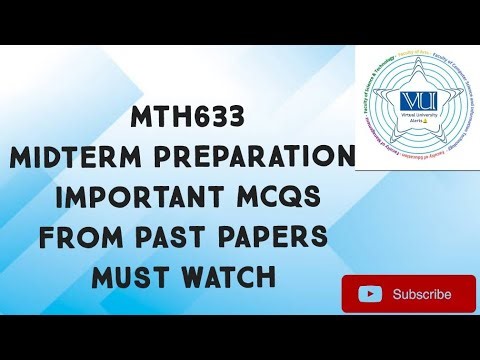 MTH633 Midterm Preparation Important MCQS From Past Papers| mth633 midterm preparation 2025