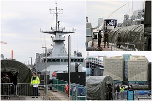 Irish Navy vessel LE Samuel Beckett is transformed into Covid-19 testing centre