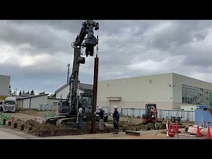山留工事③ 親杭Ｈ鋼建込状況