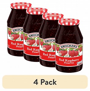 (4 pack) Smucker's Red Raspberry Preserves, 32 oz