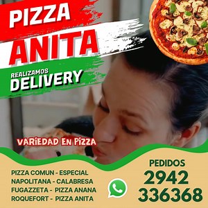 Pizza Anita  Tomamos pedidos a partir de las 18 hs. EscríbInos y reserva al 2942 336368 . Delivery hasta las 00 hs. ¡No te quedes sin tu pizza para esta noche! | Zapala ocho mil tres cuarenta | Facebook