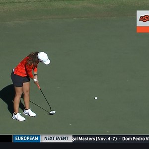 Isabella Fierro puts the first point on the board for Oklahoma State Cowgirl Golf! 🟠🤠 East Lake Cup // #NCAAGolf | Golf Channel