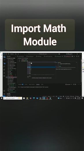 import Math module # #pythonforbeginners # #pythonessperspective # #coding #