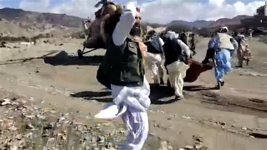 Video shows Afghans trying to leave in helicopters after deadly quake