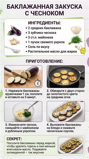 ЗАКУСКА из баклажанов с чесноком за 15 минут праздничная