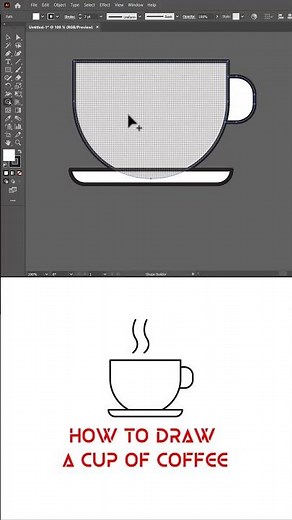 how to draw a cup of coffee vector in adobe illustrator