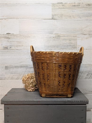 Primtive Bamboo Basket L Farmhouse Storage - Etsy