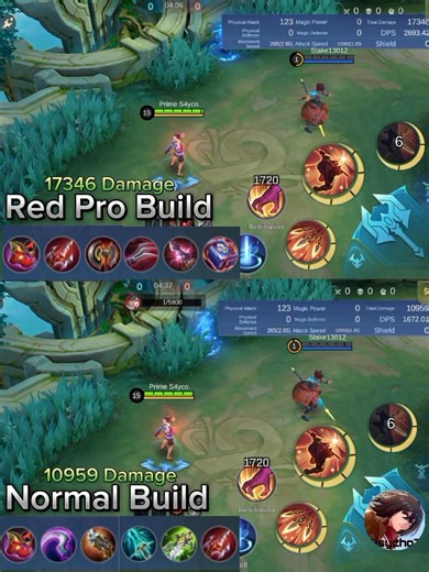 Red Pro Build ✅ vs Normal Build❌ #MLBB #fblifestyle #mlbbcontentcreator | Psychotic
