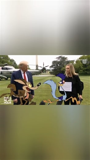 Road Runner and Coyote Photo bomb Donald Trump
