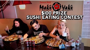 $100 Prize SUSHI EATING CONTEST at Maki Maki in Whittier, CA!! #RainaisCrazy | Raìna