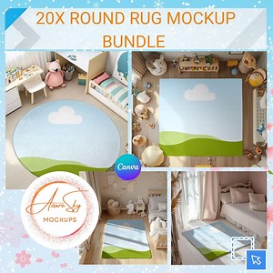 Round Rug Mockup Bundle: Canva Templates for Nursery & Kids Room (digital Download) - Etsy