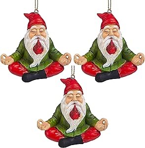 Zen Gnome Holiday Ornament: Set of 3