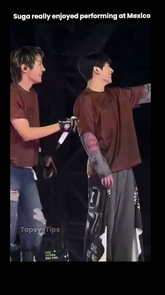 Suga enjoyed performing at Mexico #suga #yoongi #minyoongi #jungkook #taehyung #jhope #bts