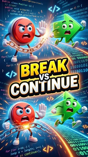 Break vs Continue in Java 🔥 Interview Questions & Real Examples#shorts #java #javatutorial