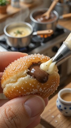 Soft & Fluffy Bombolini 🍩 Filled with Cream | Italian Donuts #Shorts#viral