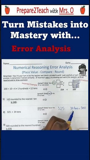 Turn Mistakes Into Mastery - Math Error Analysis #mathactivities#mathteachers