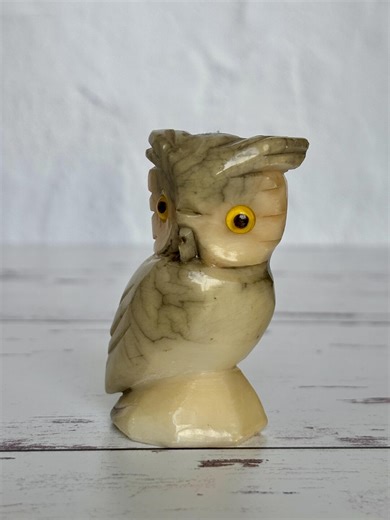 Genuine Alabaster Owl Figurine Hand Carved in Italy 2.75” H - Etsy