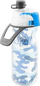 O2COOL Mist 'N Sip Misting Water Bottle 2-in-1 Mist And Sip Function With No Leak Pull Top Spout Kids Water Bottle Sports Water Bottle - 12 oz