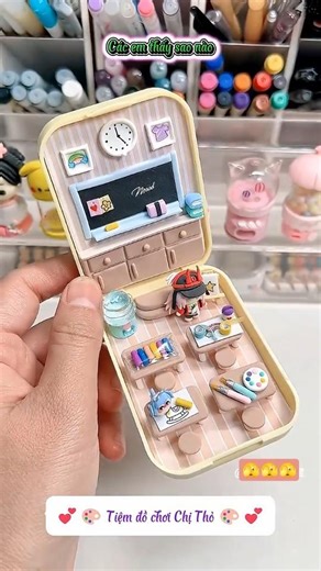 Chị Thỏ DIY Phòng học mini #tiemdochoi #dochoigiay #종이장난감 #미니DIY #mininotebook #sticker #diy