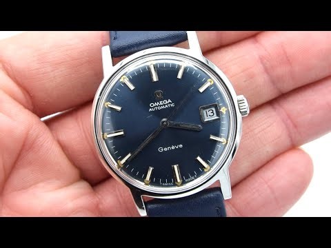 1969 Omega Geneve Automatic Date Model 166.070 with Stunning Rare Electric Blue Dial caliber 565